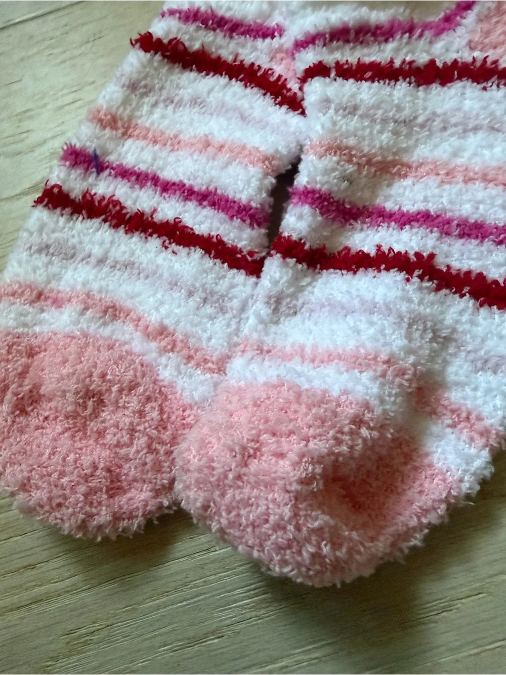 NWOT Cozy Pink Striped Fuzzy Socks